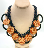 orange and yellow bakelite random dots by Charles Elkhaim necklace